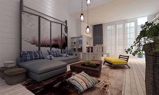 用冷色調(diào)搭配家居顏色來降溫