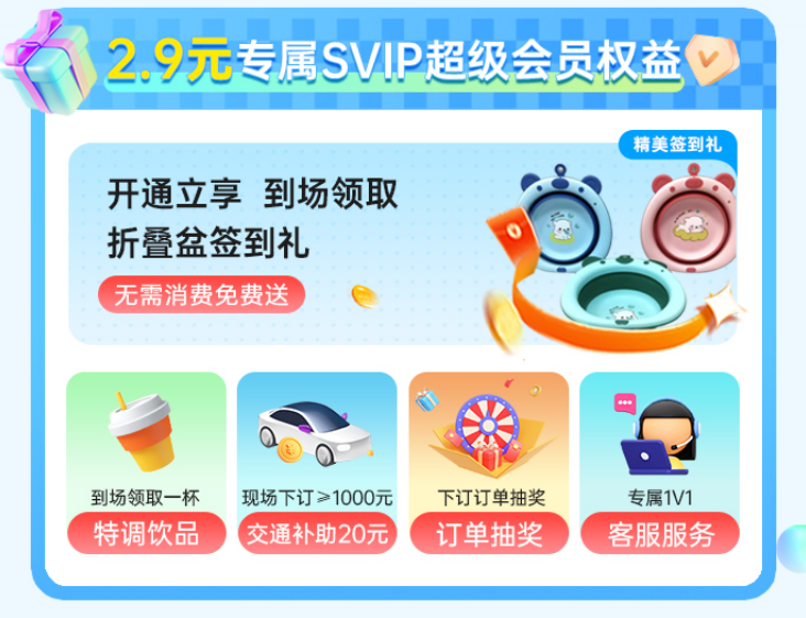 SVIP福利： 權(quán)益包含：簽到禮+免費飲品+交通補助+抽獎+專屬客服